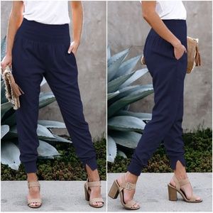 Bellanblue Harem Ankle Slit Jogger Lounge Pants